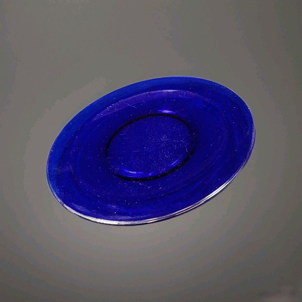 Vintage Cobalt Blue Anchor Hocking Glass PRESENCE 10” Dinner Plate